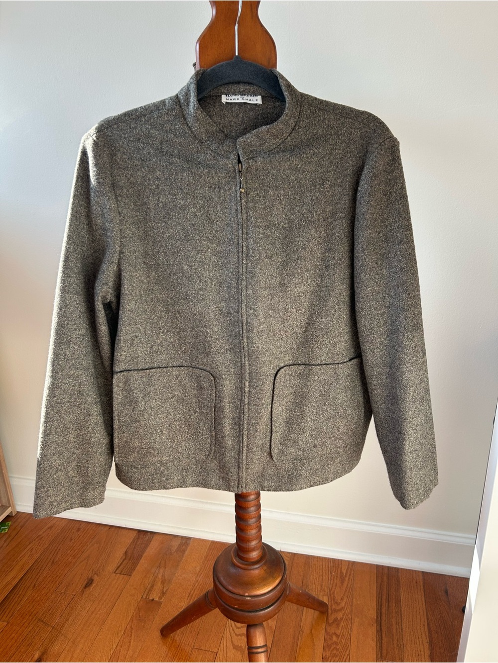 Vintage Barry Bricken for Mark Shale Wool Blend Zip-Front Jacket Size 8